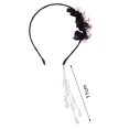 thumbnail image 5 of Skymirror Women Headband High-end Luxurious Durable Elastic Convenient Exquisite Big Imitation Pearl Long Tassel Hair Clasp Gift, 5 of 7
