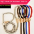 thumbnail image 2 of Cadena de tracción antidisturbios con punzón P, cuerda de nailon cosida de cuero para perros, cadena para perros, cinturón de tracción para perros de entrenamiento grueso y alargado, cuerda P, 2 of 6