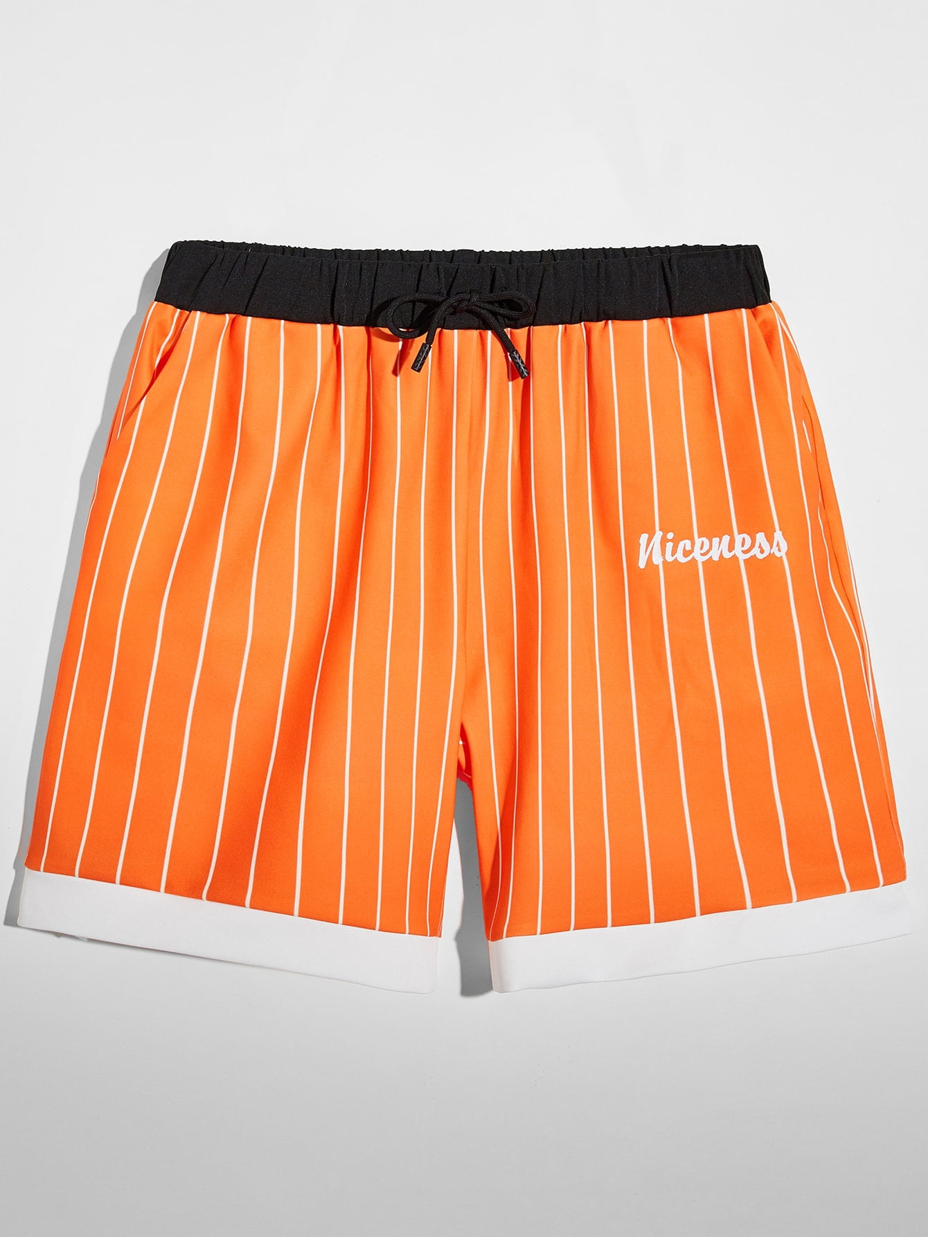 orange graphic shorts