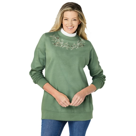 Woman Within Plus Size Layered-Look Sweatshirt