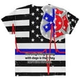 thumbnail image 2 of Firefighter EMT Dalmatian Live Forever Thin Red Line Flag All Over Youth T Shirt Multi YMD, 2 of 2