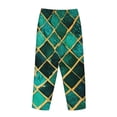 thumbnail image 3 of Lsque Green Mosaic Glass Print Women's Pajama Pants, Lounge Pant - Comfortable Home Wear,Elastic Waistband, Stylish Design-XX-Large, 3 of 9