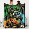 thumbnail image 2 of Monster Jam Monster Truck Flannel Blanket, Soft & Warm Polyester Fiber Throw, Ideal Gift for All Seasons, 2 of 7