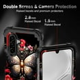 thumbnail image 3 of Casetego for Samsung Galaxy A17 5G Case,Glow in The Dark Three Layer Heavy Duty Shockproof Protection Hard Plastic Bumper+Soft Silicone Protective Case,Black Red Butterfly, 3 of 7