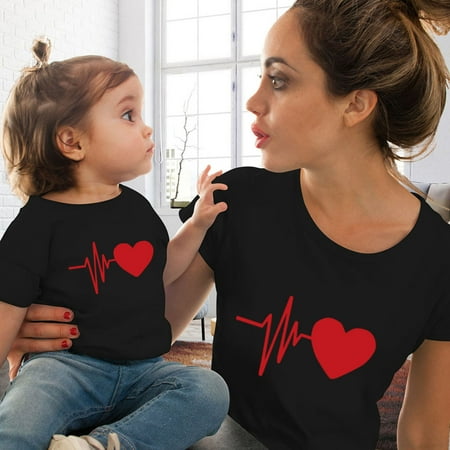 

Family Christmas Pajamas Matching Sets Family Matching T-Shirt Mother Woman Love Print Short Sleeve Tops Blouse Clothes For Xmas Party