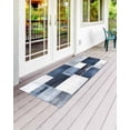 thumbnail image 2 of Navy Blue Grey White Front Door Mat Abstract Art Modern Oil Painting Welcome Doormat Indoor Outdoor Entrance Floor Mat Non-Slip Washable Runner Rug for Front Porch Decor 20x47 Inch, 2 of 6