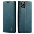 thumbnail image 2 of CaseMe Leather for iPhone 11 Pro Max Case, Flip Wallet Leather Case with Card Holder Magnetic Closure Shockproof Kickstand Protective Phone Cases Cover for iPhone 11 Pro Max,Blue, 2 of 12