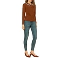 thumbnail image 2 of INSPIRE CHIC Women's Doll Collar Long Sleeve Casual Blouse Tops Brown S, 2 of 6