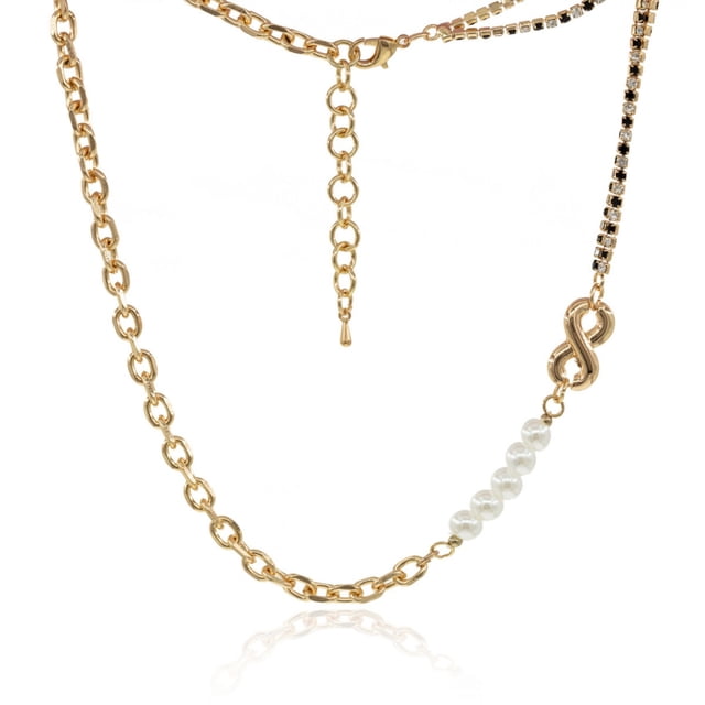 Collar perlas CYRA con dije infinito