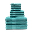 thumbnail image 1 of Egyptian Cotton 500 GSM Right Hash Dobby Border 12-Piece Towel Set Capri Breeze, 1 of 1