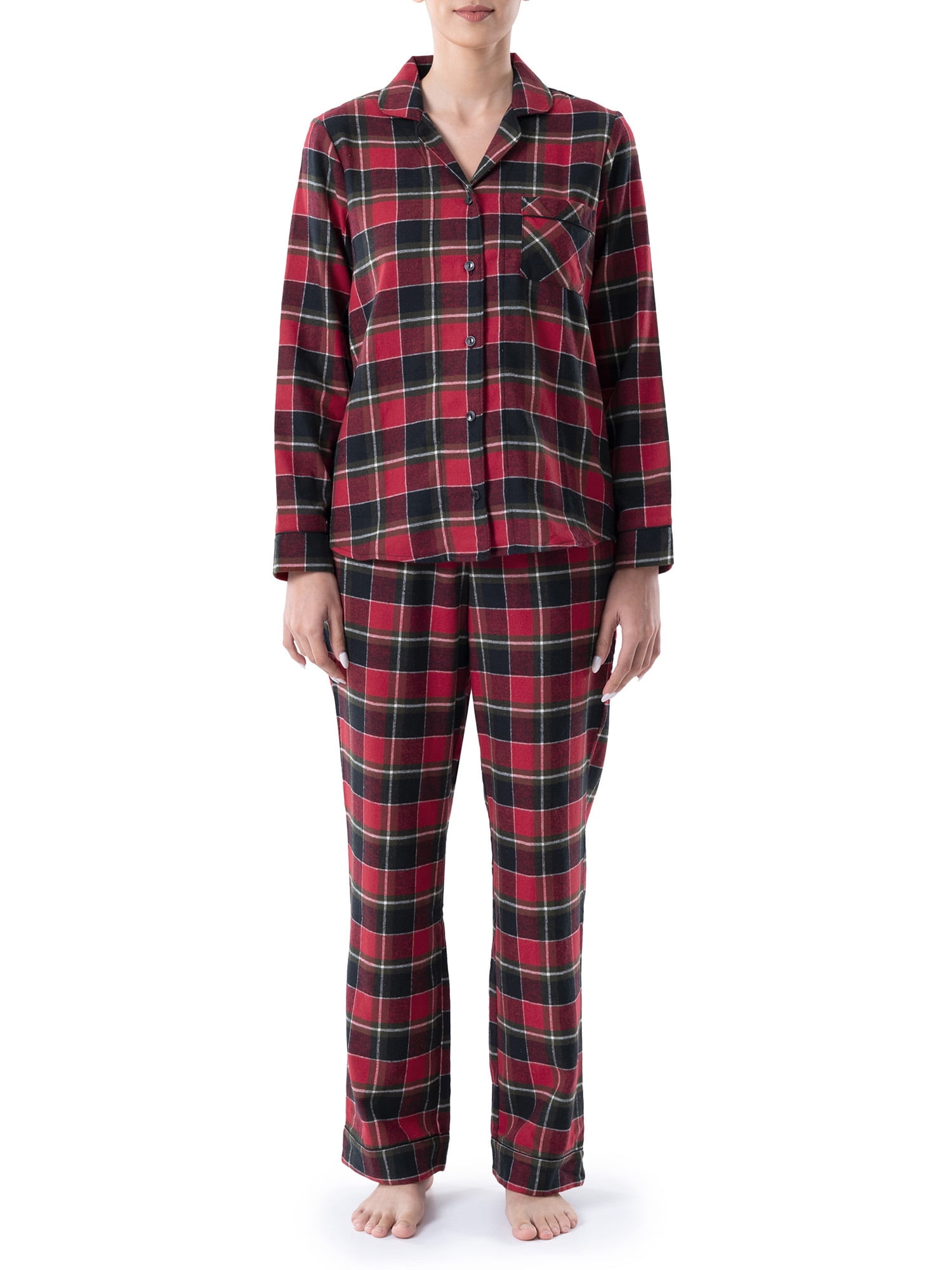 Wrangler® Women's & Women's Plus Flannel Button-Down Top & Pajama Bottom  Set, 2-Piece 