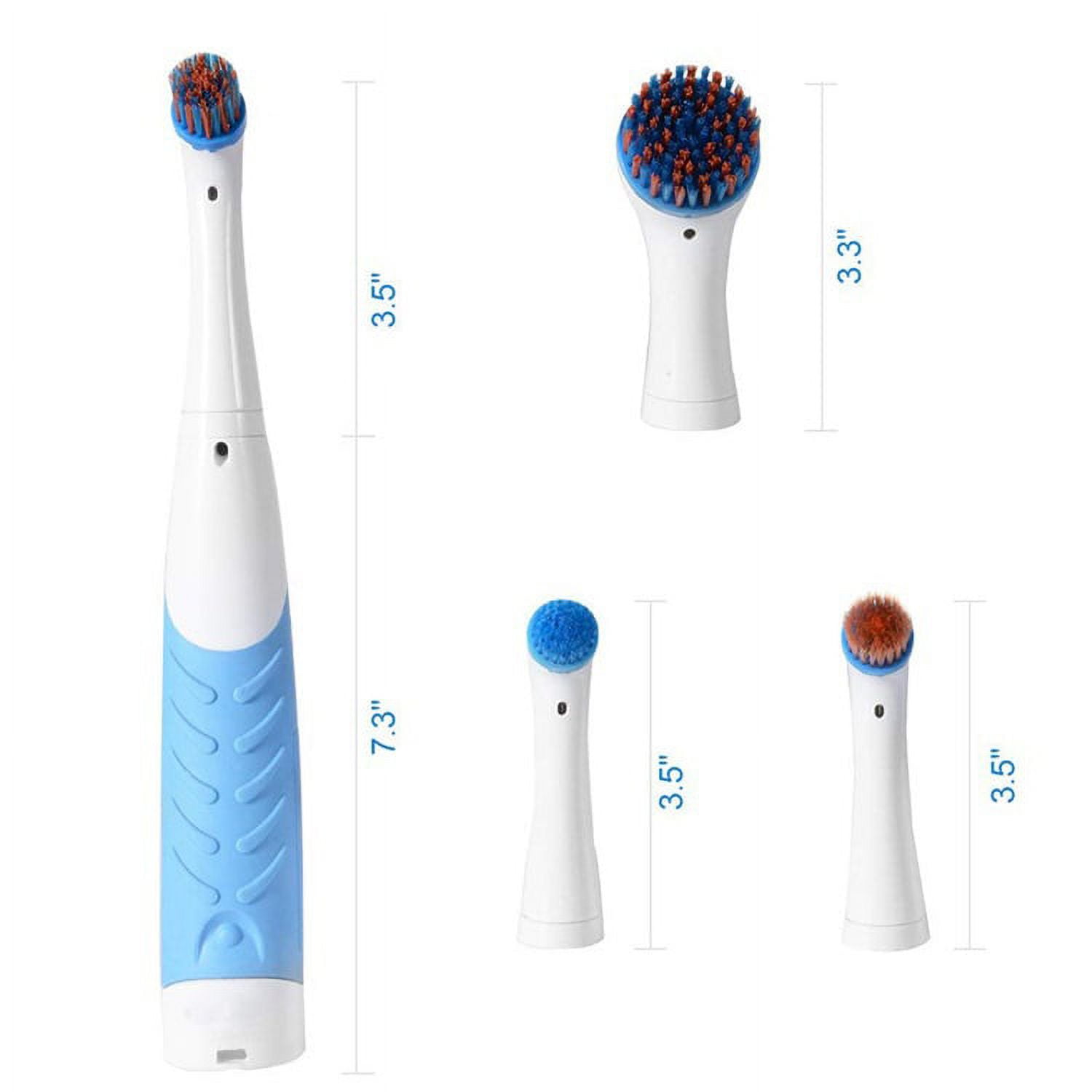 Sonic Scrubber Interchangeable Brushes Bathroom Cleaning Tool Power Cleaner