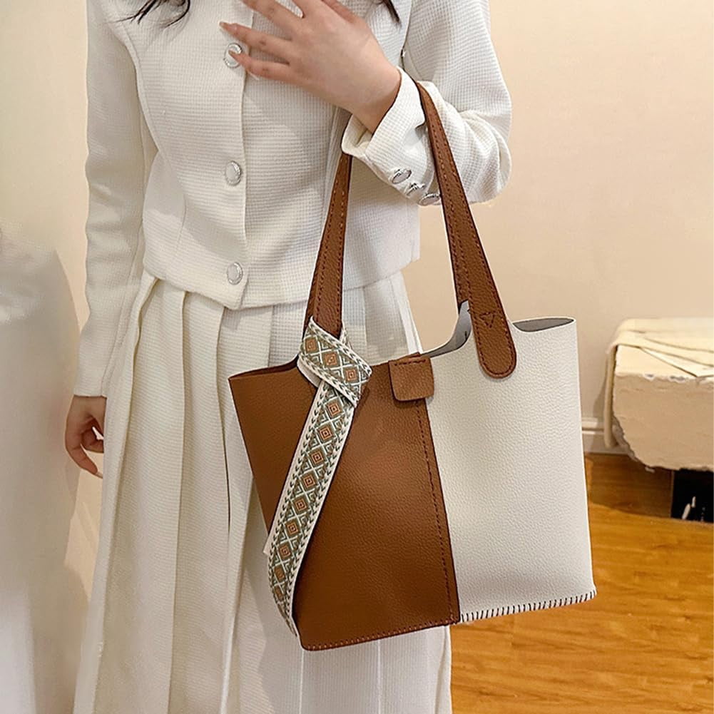1set Sew on PU Leather bag Making Kit Including PU Leather Fabrics Polyester bag & bag Straps Clasp Needle Thread Camel 17~820x1~405x0.5~4.5mm