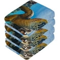 thumbnail image 3 of Coolnut 4 Pack Sea Turtle Pure Cotton Washcloths 12 x 12 Inch Reusable Absorbent Soft Cotton Face Towels Fingertip Towels Set for Gym Towels,Hotel and Spa Wash cloth, 3 of 7
