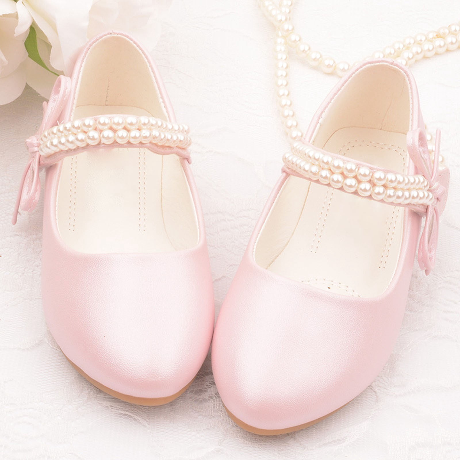 NOKIO Children'S Mary Jane Flats Girls' Princess Sandals Kids Mary Jane Ballet Flats Girls Single Shoes Kids Open Toe Ankle Strap Dress Shoes Wedding Party Sandals For Toddler Kids Shoes