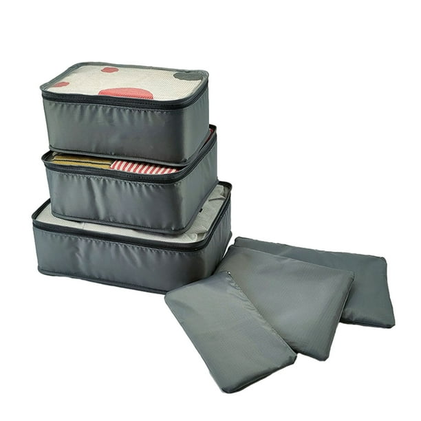 Bolsas de Almacenamiento para Ropa Ropa de Viaje Clasificación de Equipaje Portátil de Gran Capacidad Bolsa de Almacenamiento de 6 Piezas Accesorios de Viaje