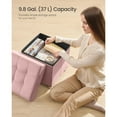 thumbnail image 6 of Small Storage Ottoman, Folding Ottoman Cube, 15 x 15 x 15.7 Inches, Footstool, Footrest, 9.8 Gal. (37 L), Velvet Surface, for Bedroom, Living Room, Dorm, Jelly Pink, 6 of 6