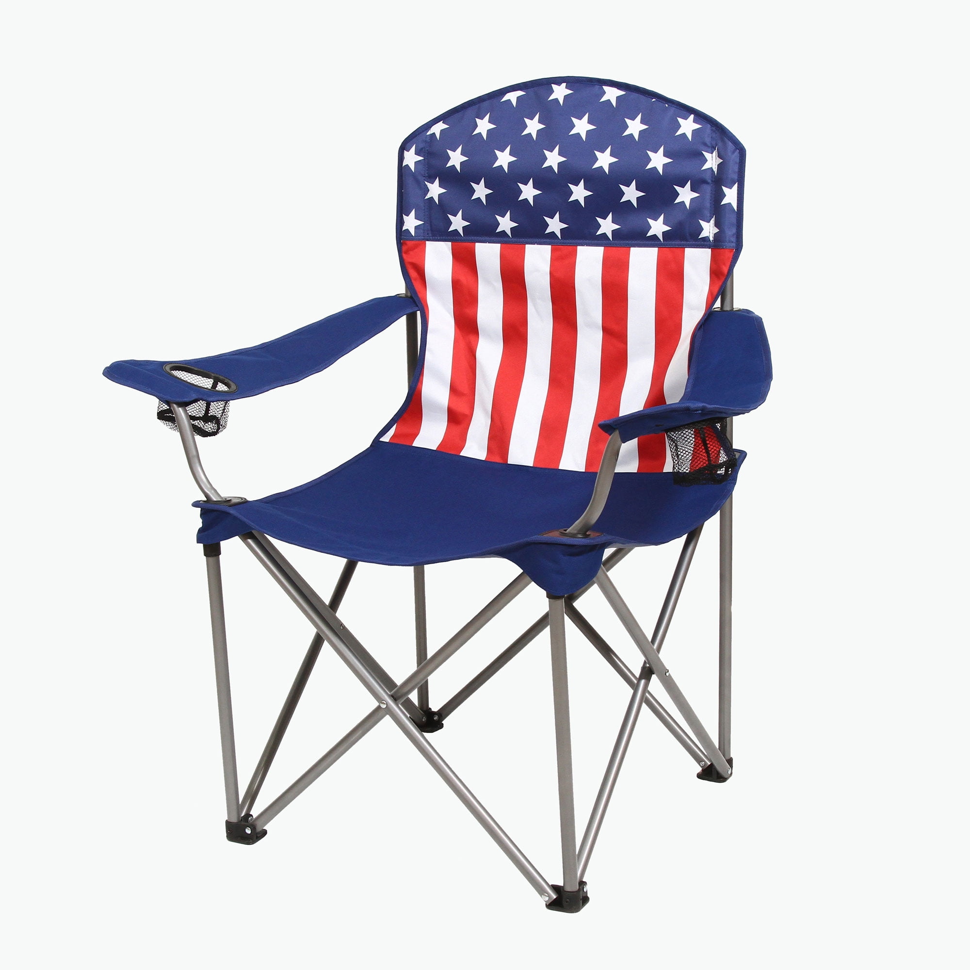 USA American Flag FOLDING Canvas CHAIR & Storage Bag *RED WHITE BLUE STARS BARS 