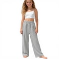 thumbnail image 2 of Rhuody Toddler Girl'S Pants Empire Waist Jogger Trousers Solid Color Straight Leg Sweatpants Simple Bottoms 4-5 Years Grey, 2 of 4