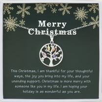 Anavia Sterling Silver Tree of Life Necklace for Boss New Year Gift, Merry Christmas Card Thanks Gift for Coworkers