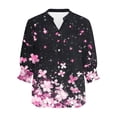 thumbnail image 6 of Ruimatai Women's Casual V-Neck Button Up Cardigan 3/4 Sleeve Soft Print Blouse Top for Spring Summer Fall Fashion Outfit, 6 of 6