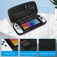 thumbnail image 5 of Fintie Carrying Case for Nintendo Switch OLED Model 2021/Switch 2017, Hard Shell Shockproof Protective Cover Travel Bag, w/10 Game Card Slots for Switch Console Joy-Con & Accessories, Purple, 5 of 9