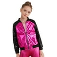 thumbnail image 2 of ZDHoor Sequins Jacket for Girls Kid & Toddler Party Long Sleeve Lightweight Zip Up Bomber Jacket Hot Pink 8, 2 of 7