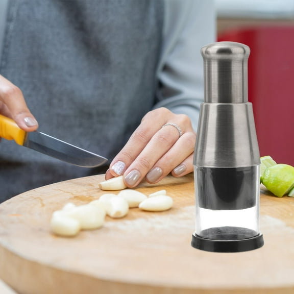 DRAFIDEEP Garlic Mincer Tool Garlic Crusher in White Stainless Steel for Cooking and Kitchen Use 1Set