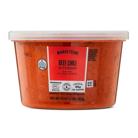 Marketside Classic Chili with beef, Fresh Deli Soup, 16 oz Cup
