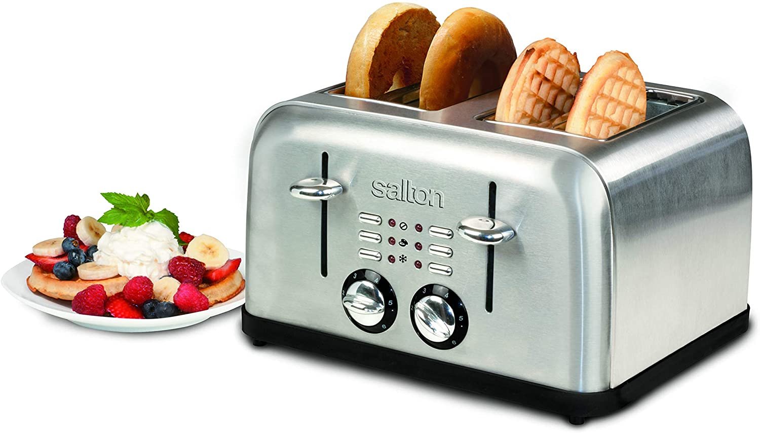 Salton ET1404 4Slice Electronic Toaster, Brushed Metal
