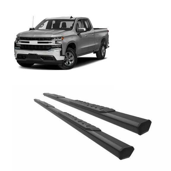 Black Horse Epic Running Boards Black Compatible with 19-23 Silverado 1500|Sierra 1500|22 Silverado 1500LTD|1500 Limited|20-23 Silverado 2500HD|3500 HD|Sierra 2500HD|3500 HD-E0379
