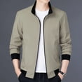 thumbnail image 2 of Vedolay Jackets for Men Long Sleeve Blouses Classic Open Front Shirts Khaki,XL, 2 of 5