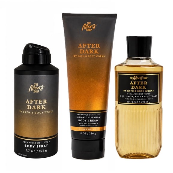 Bath & Body Works After Dark Spray, Cream, and Shower Gel, 3 Piece Set