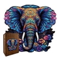 thumbnail image 2 of TIELUTT Wooden Elephant Puzzle Educational Animal Shape Matching Game Montessori Learning Activity for Toddlers Kids Laye Procrastination Pct Difficult 2400, 2 of 5