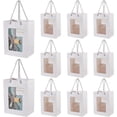 thumbnail image 1 of 12 bolsas de regalo de papel con ventana transparente, bolsas de papel kraft con asa, bolsas de regalo blancas de 5,91 x 3,94 x 7,87 pulgadas., 1 of 9