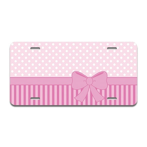 Pink Present Aluminum License Plate| License Plate 12" X 6" Fits Any Car, Truck, SUV, RV, or Trailer | Made in The USA