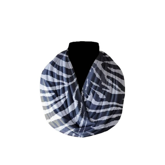 Cotton Blend Infinity Scarf Zebra Print