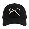 thumbnail image 2 of Pavied Baseball Cap Trucker Hat Women's Embroidered Bow Baseball Cap Versatile For Spring And Summer Small Cap Cycling Camping Fashionable Cap Snapback Hats Hats for Women Black A, 2 of 4