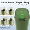 thumbnail image 6 of 5 Gallon Motion Senor Bathroom Trash Can with Lid, Automatic Garbage Can Touchless, Smart Plastic Waste Basket for Narrow Spaces, Bathroom, Office, Bedroom, Living Room (Black), 6 of 13