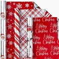 thumbnail image 1 of Papel de regalo navideño Homeral, 3 rollos, 43 x 305 cm, reversible, 1 of 8