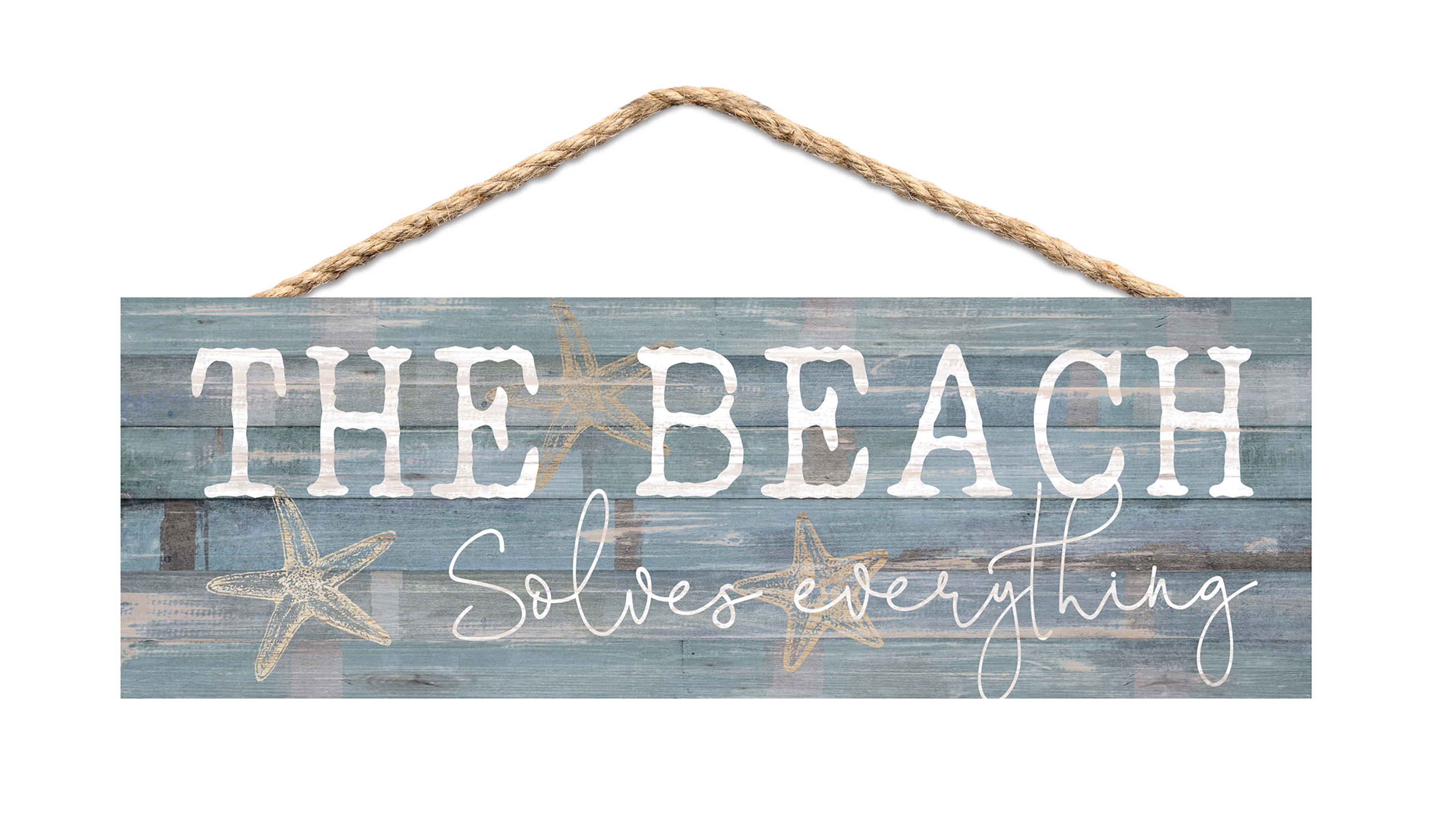 Graham Dunn Take Me to The Beach Nautical Blue 10 x 4 Pine Wood Hanging Décor String Sign P