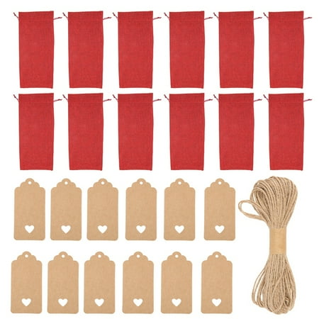 

Burlap Wine Bags Bags 12 Pcs Wine Bags with Drawstrings Tags & Ropes Reusable Wine Covers
