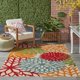 thumbnail image 1 of Nourison Aloha Indoor/Outdoor Green 5'3" x 7'5" Area Rug, Tropical, Botanical, Easy Clean, Non Shedding, Bed Room, Living Room, Dining Room, Deck, Backyard, Patio (5x7), 1 of 5