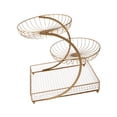 thumbnail image 4 of Cesta de frutas, soporte para frutas y verduras de alambre de hierro multicapa, tazón para bocadillos con fácil limpieza y gran espacio de almacenamie Oro de 3 capas, 4 of 8