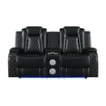thumbnail image 7 of New Classic Furniture Orion II Faux Leather Power Console Loveseat in Black, 7 of 7