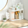 thumbnail image 2 of 2 Layers Desktop Storage Rack Organizer Detachable Double Layer Dressing Table Cosmetic Storage Holder for Bathroom Office Dorm, 2 of 8