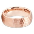 thumbnail image 2 of 8mm Rose Gold Wedding Ring,Tungsten Wedding Ring,Engagement Ring,Hammered Wedding Ring,Rose Gold, 2 of 4