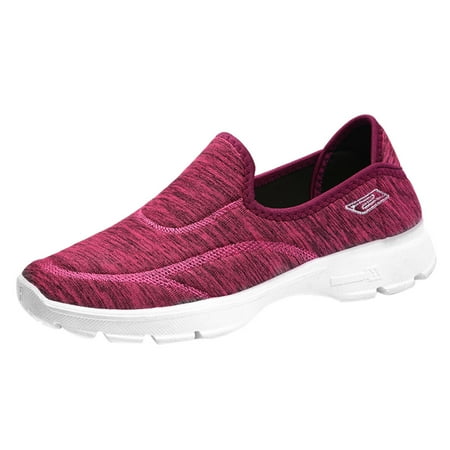 

Ykohkofe Women Ladies Casual Loafers Sneakers Flats Breathable Stretch Cloth Shoes Red 6