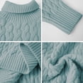 thumbnail image 5 of Mercatoo Cable Knit Turtleneck Sweater for Girls Long Sleeve Comfy Solid Pullover Shirt Kids Fall Winter Warm Soft Tops, 5 of 7