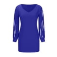 thumbnail image 6 of TaTaai Ladies Casual V Neck Long Sleeve Solid Color Bodycon Dress Tassel Design High Waist Slim Fit All Season Daily Wear Gift, 6 of 7